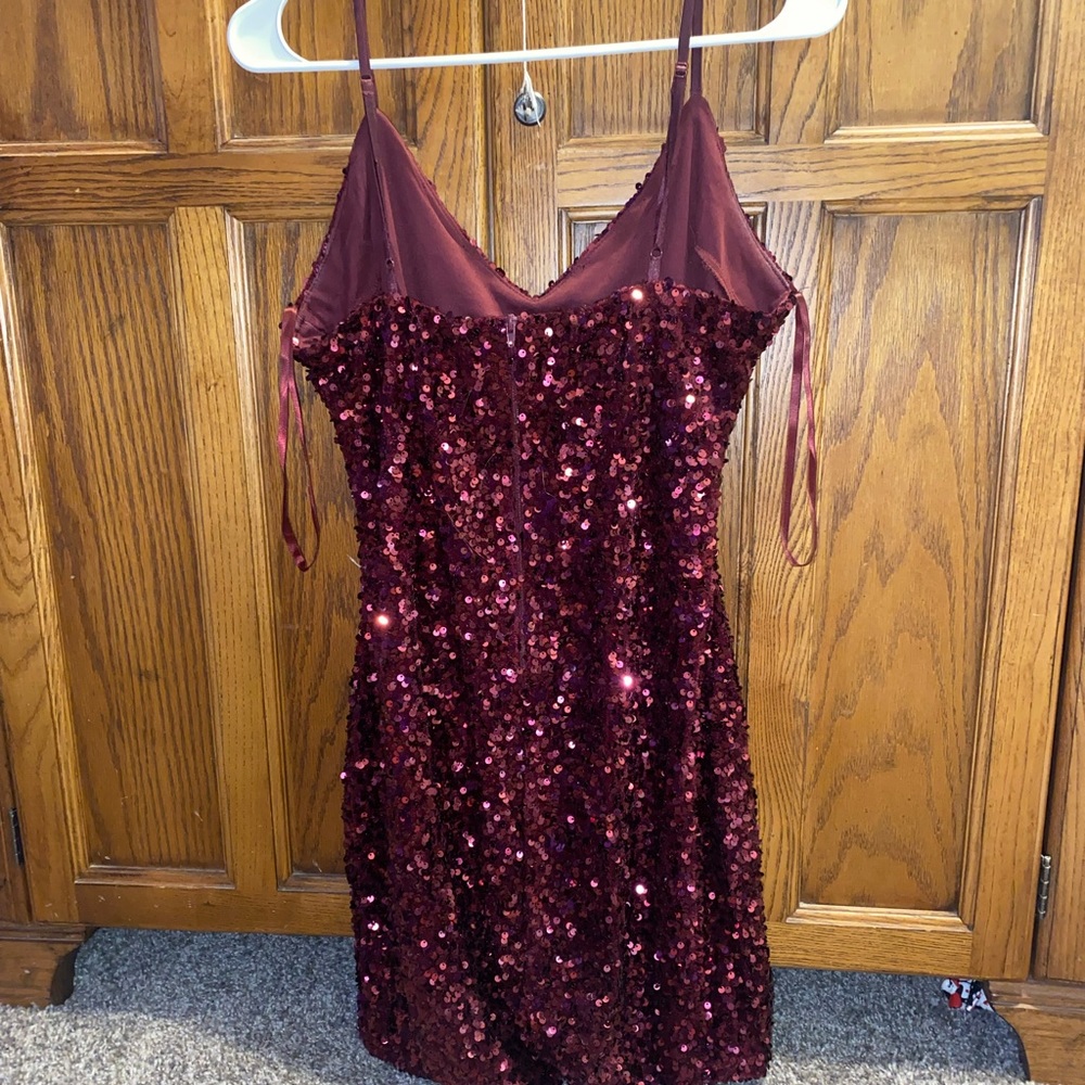 Burgundy Sequins Windsor Homecoming Dress